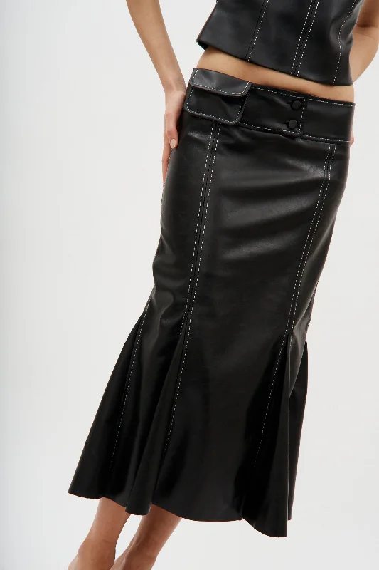 Maxi cotton skirt-Sono Black Skirt