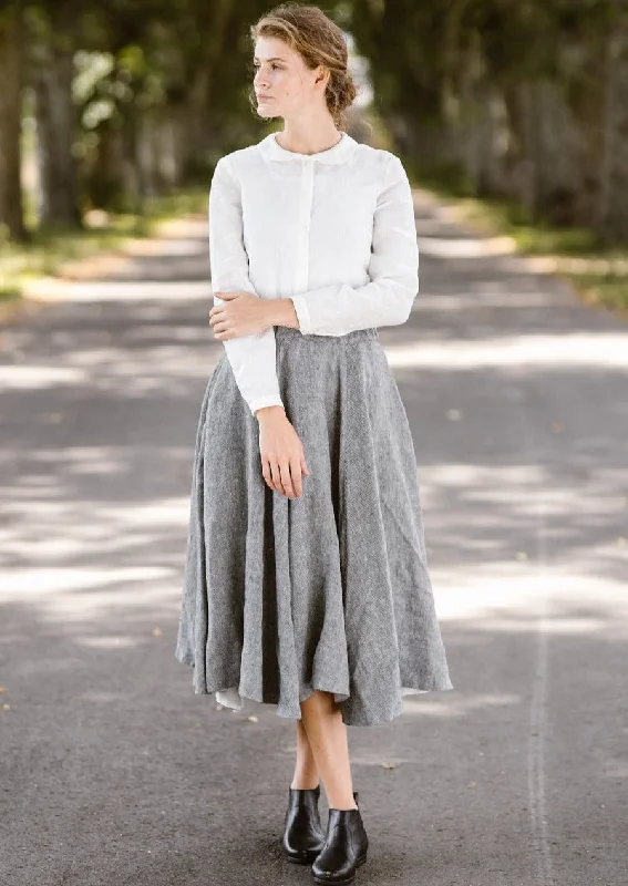 Tulle silk skirt-Classic Skirt, Twill Linen